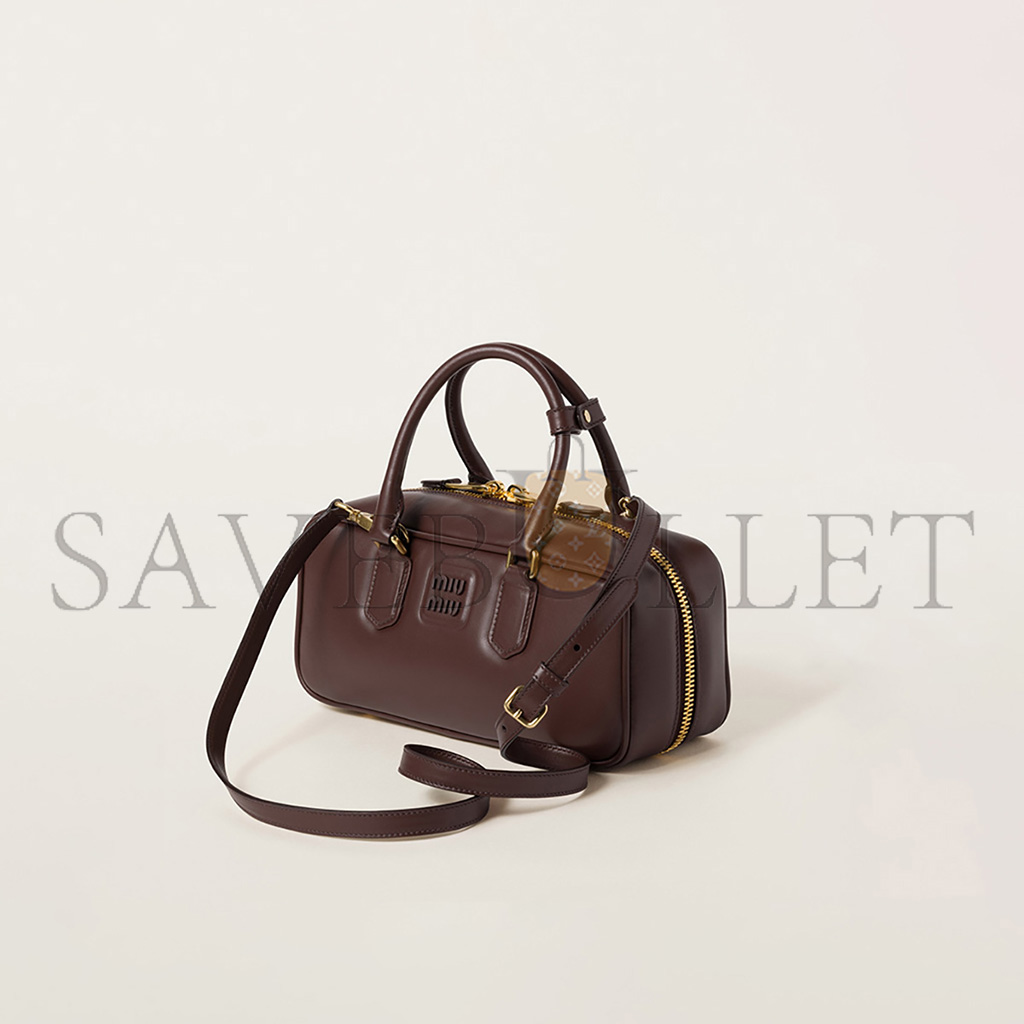 MIU MIU ARCADIE LEATHER HANDBAG 5BB148 (27*12*9cm)